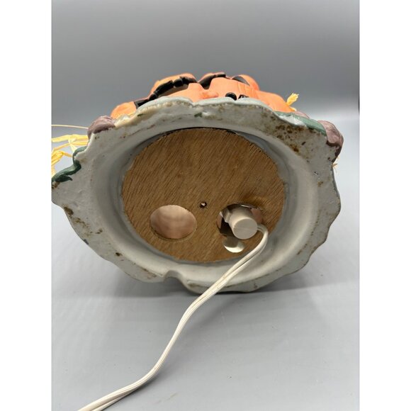 Vtg Ceramic Pumpkin Halloween Decoration Lighted Jack O Lantern Electric Fall - Picture 7 of 8
